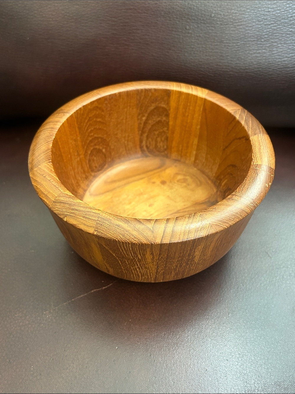 Dansk Handcrafted Wooden Serving Bowl - Warm Brown